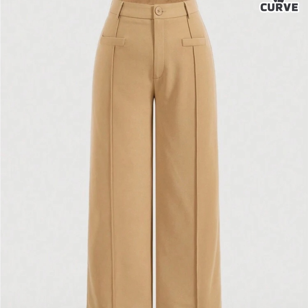 Tan Wide-Leg Women's Pants
